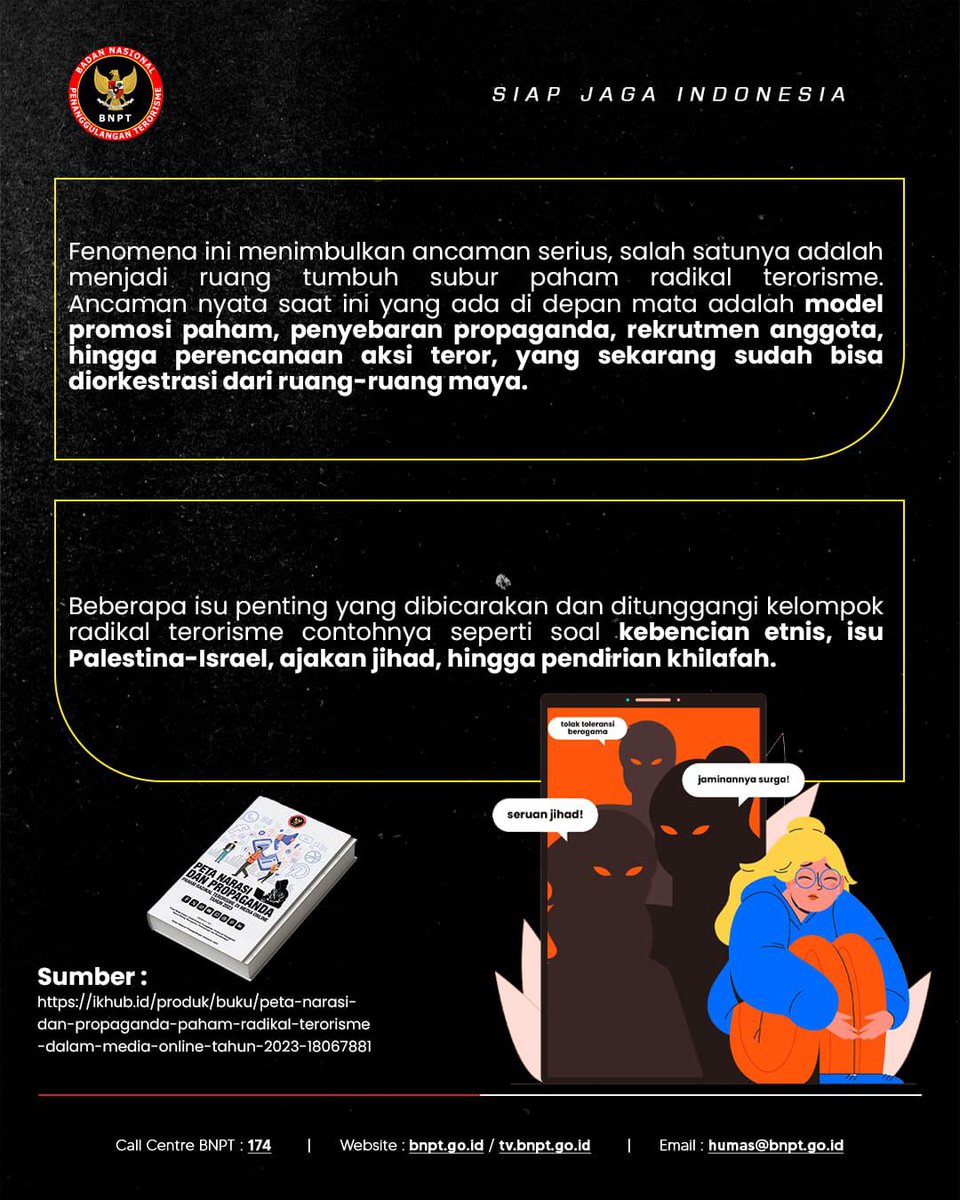 Hati-hati ya #SobatDamai bisa jadi kamu target kelompok radikal terorisme!

Tetap waspada yaa #SobatDamai media sosial bak pisau bermata dua, di satu sisi bisa bermanfaat untuk meningkatkan pengetahuan, namun di sisi lainnya bisa merugikan jika kita tidak berhati-hati dalam