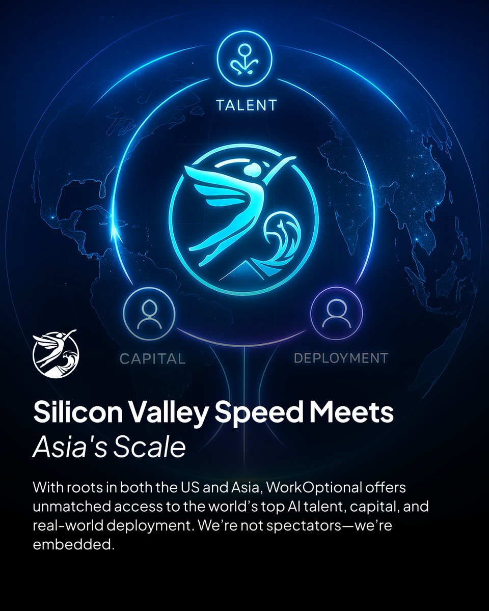 Silicon Valley Speed Meets Asia's Scale With roots in both the US and Asia, WorkOptional offers unmatched access to the world’s top AI talent, capital, and real-world deployment.  

Subscribe for firsthand cross-border intelligence. lnkd.in/gDFQg4Gm #WorkOptional