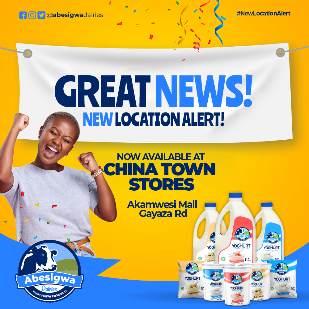 Abesigwadairies's tweet photo. Residents of Kawempe, Mpelerwe, Kanyanya and Bwaise... Great news! Now you can find @AbesigwaDairies Smooth and delectable dairy #yoghurt from CHINA TOWN, Akamwesi Mall. ππFor orders; #CallOrWhatsapp: 0783 697 597/0700 746 520. #NewLocationAlert #BomaYangu #SabaSabaScavengers https://t.co/RUPHDLgPaj