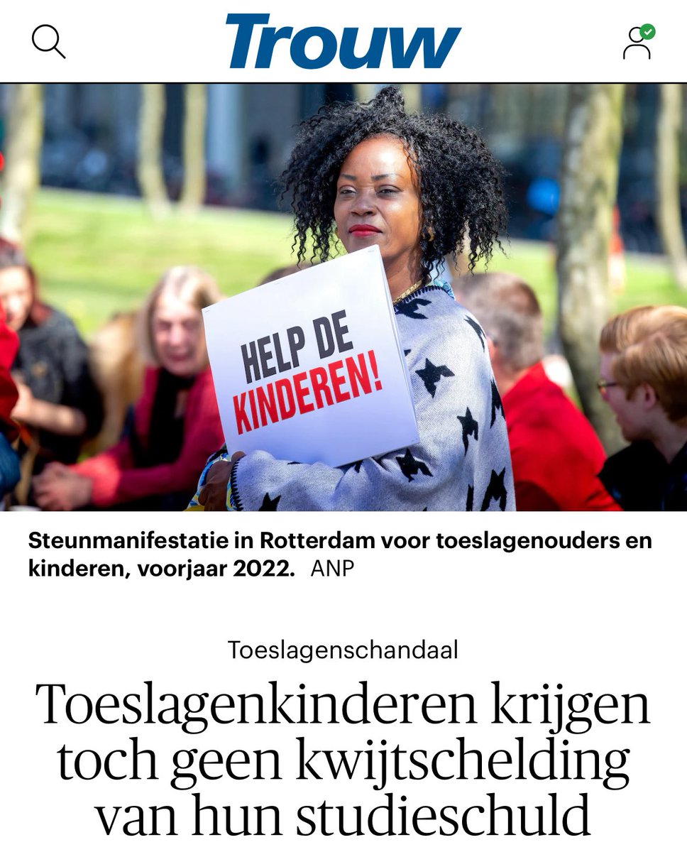 Erkenning en excuses zijn goed.
Maar voeg ook daad bij woord. 

Schrap alle DUO-schulden van de kinderen in toeslagenschandaal. Zij maakten schulden om te overleven omdat de overheid hen vermorzelde.