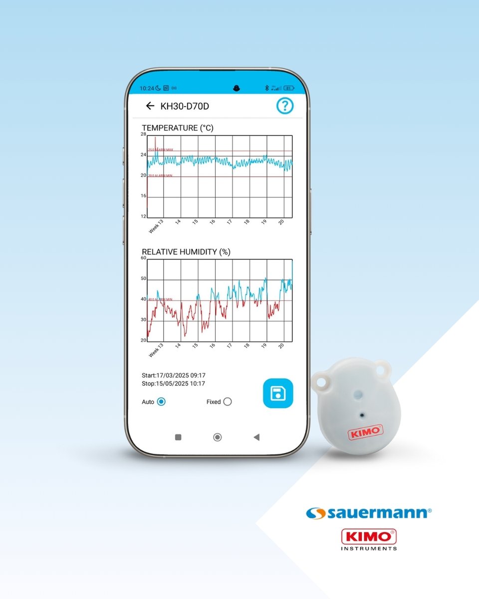 👌 New KH 30 wireless datalogger: the perfect ultramobile thermo-hygrometer. 
💪 Tiny and powerful! ➡️ sauermann.site/bk7
 
✅ From -40 to +70°C 
✅ 172,000 points memory
✅ IP68 certified 
✅ Up to 8 years battery life 
✅ iOS and Android application