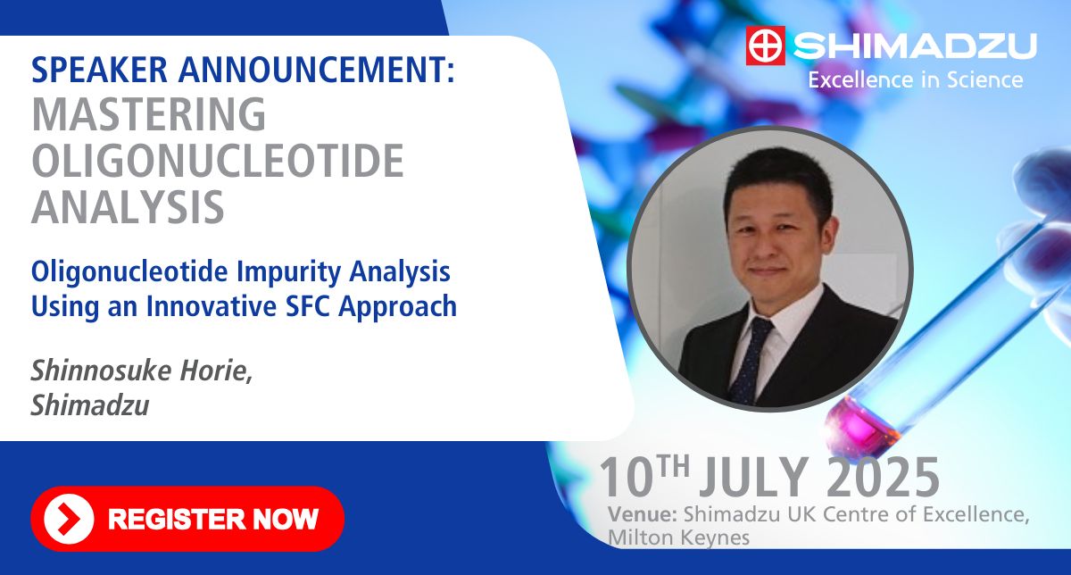 Oligonucleotide Impurity Analysis with an Innovative SFC Approach by Shinnosuke Horie, Shimadzu! 🧬🔎 Join us on Mastering #Oligonucleotide Analysis Day, July 10th at Shimadzu UK Centre of Excellence, Milton Keynes. register 👉 cutt.ly/7rc2AA6V 

#Pharmaceutical #Biopharma