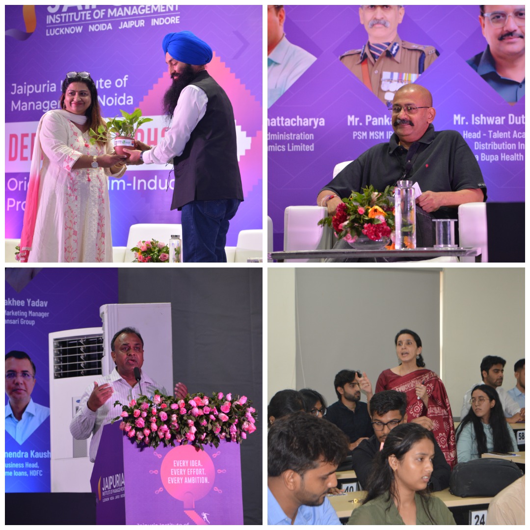 NoidaSmc's tweet photo. Day 3 of PGDM Induction @Jaipuria Noida empowered students with clarity on assessments, leadership wisdom by Dr. Deepa Malik, future work insights from top recruiters, making most out of your PGDM by Dr. Preet Deep Singh &amp; hands-on digital learning by Dr. Jitender Sharma. https://t.co/I9TmTtbiIE