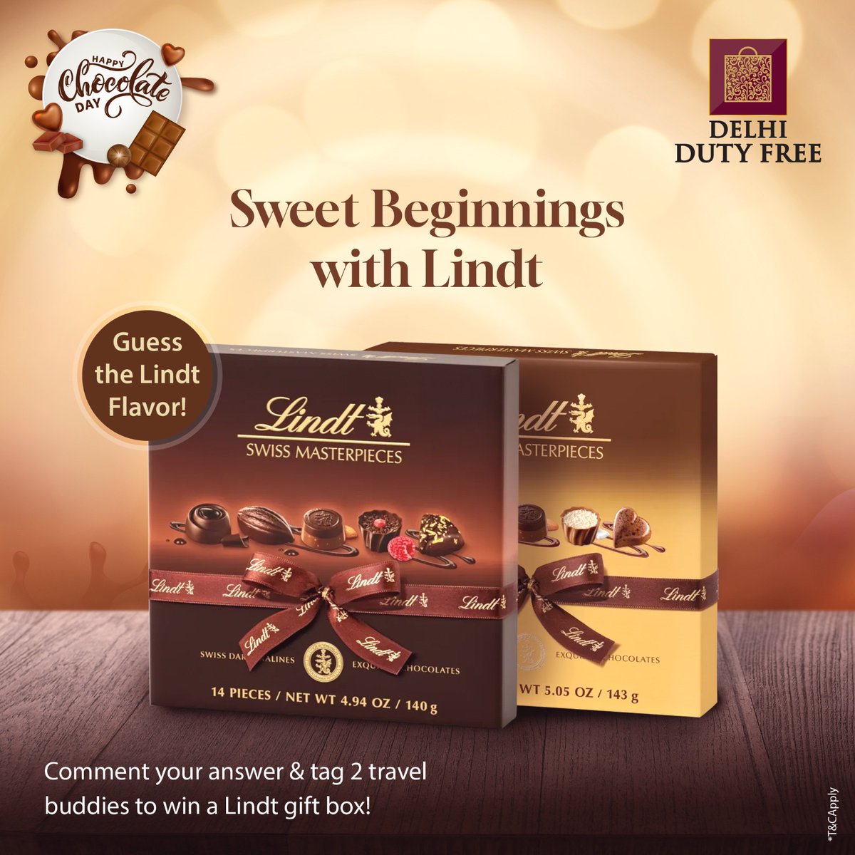 The Chocolate Day Contest takes off! ✈️🍫
Day 1: Sweet Beginnings with Lindt
Zoom in &amp; guess the flavor!
💌 DM us your answer
👯‍♂️ Tag 3 travel buddies
🎁 Win a Lindt Gift Box from Delhi Duty Free!
New challenge drops daily! 😋
#SweetEscape #ChocolateDay #DelhiDutyFree #LindtLovers