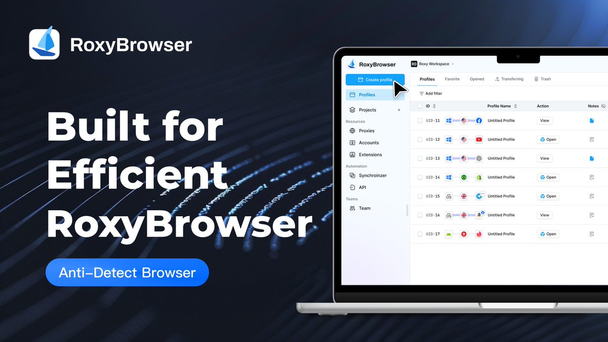 RoxyBrowser's tweet image. 🌐 Still using traditional browser for your multi-account business?
😥 Then you’re leaving yourself open to bans, data leaks, and serious inefficiencies.
🚀 Step up to RoxyBrowser — giving you total privacy, streamlined workflows, and full control.
#RoxyBrowser #antidetect…