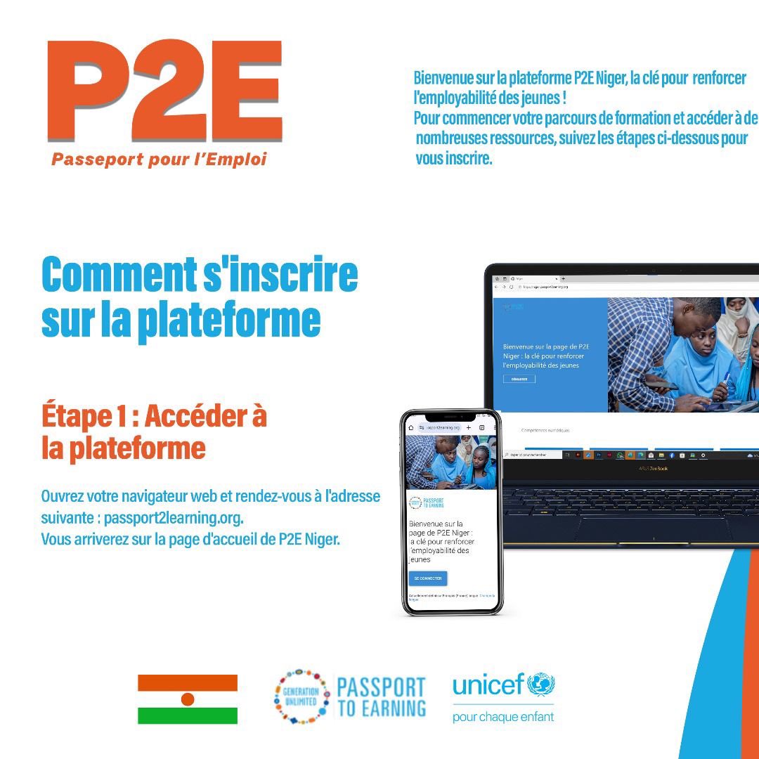🚀 Jeunes du Niger, boostez votre avenir avec la plateforme #P2E !
Formations gratuites pour renforcer votre employabilité.
👉 Rendez-vous sur : passport2learning.org
Un projet soutenu par <a href="/UNICEFNiger/">UNICEF Niger</a> &amp; Génération Unlimited 🇳🇪
#Emploi #Jeunesse #P2ENiger <a href="/Unicefniger/">UNICEF Niger</a>