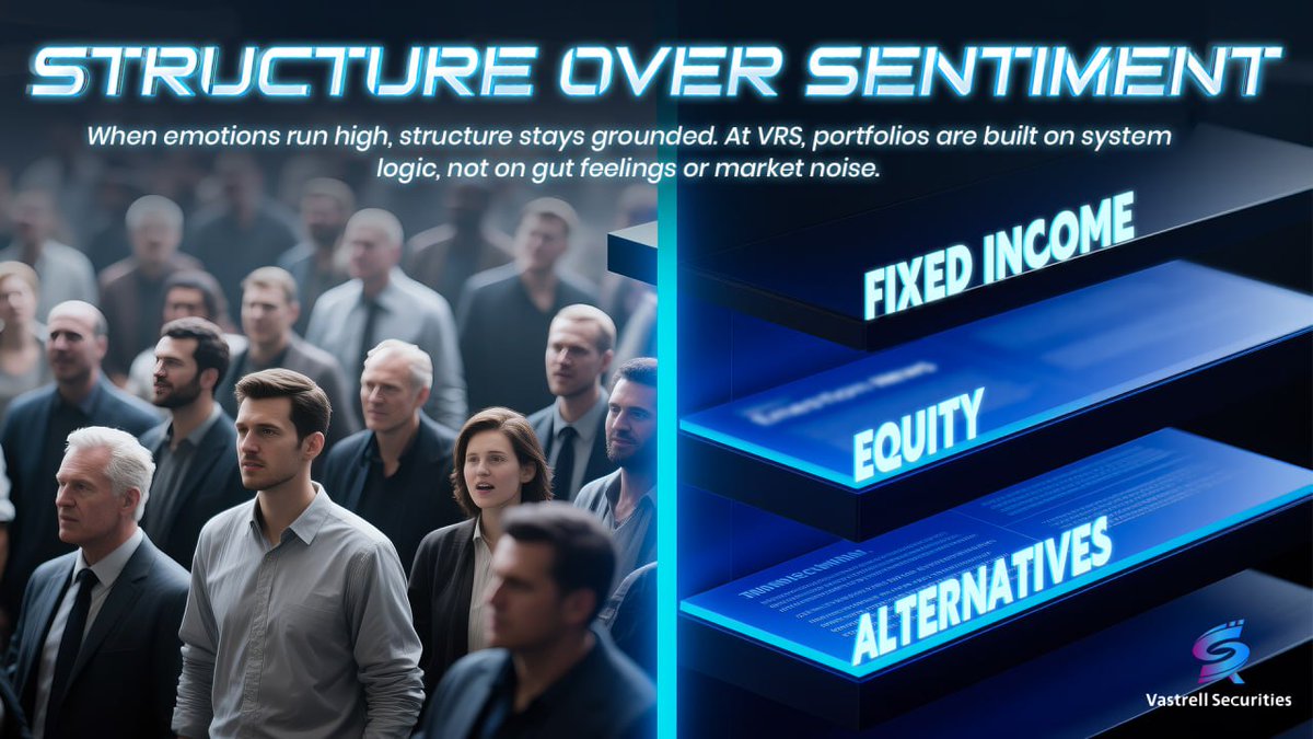 VRSecurities's tweet image. 📉 Markets react. Investors panic.
🌐 At Vastrell Securities, we build portfolios on structure — not sentiment.
📊 Not chasing highs. Not fearing lows.
Just logic that endures every cycle. 💱🚀
✨ Invest through clarity. Navigate the noise.
#VastrellSecurities #PortfolioDesign