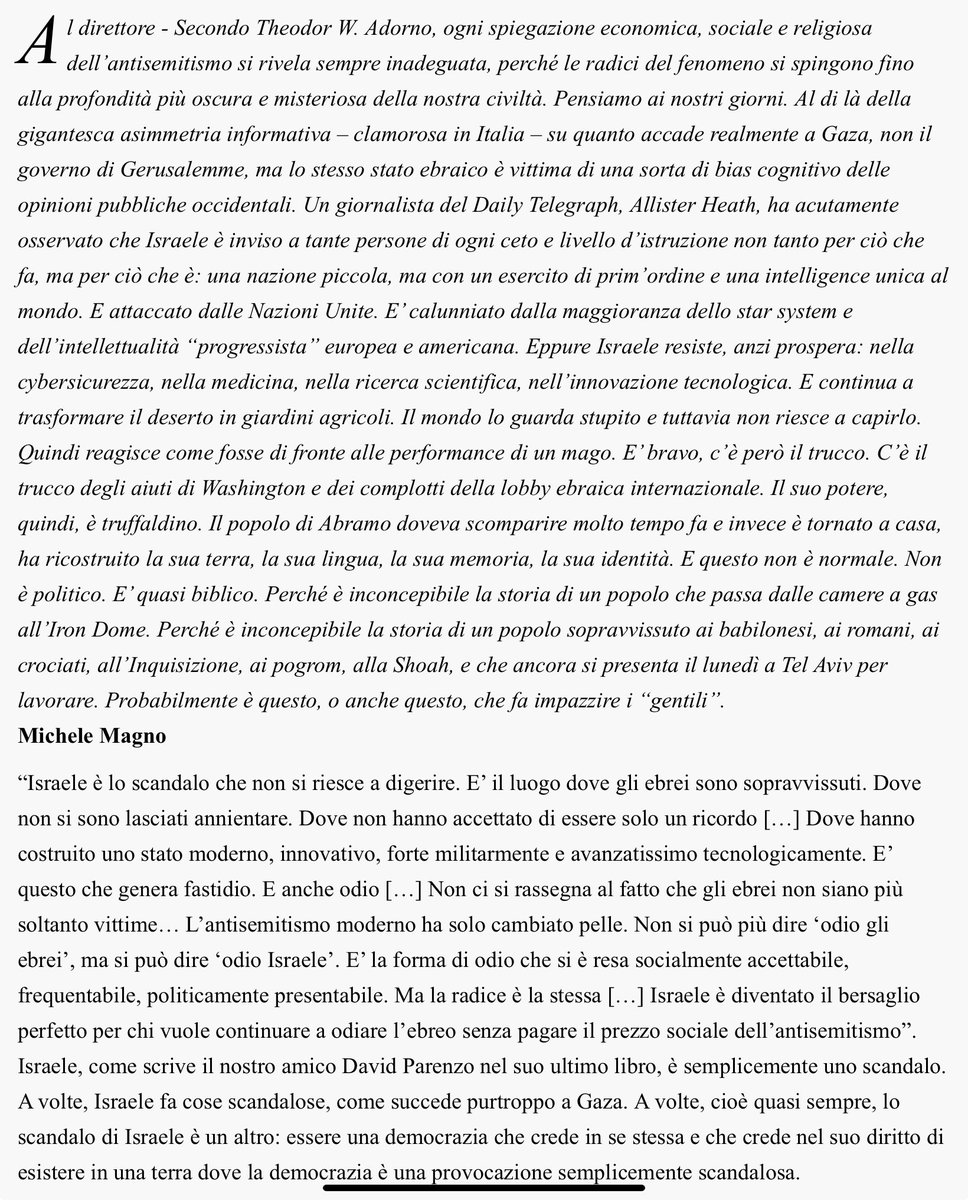 Il Foglio- L'esistenza di Israele è uno scandalo