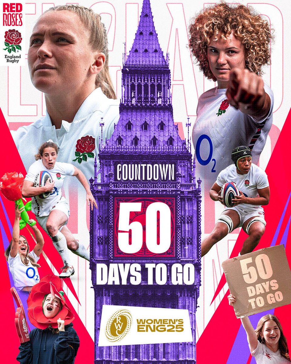 It’s getting closer all the time 🔥

The Women’s Rugby World Cup, held in England, is just 50 days away 🙌

#RWC2025
