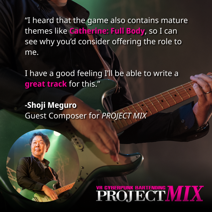 The translation from Japanese to English may be a bit scuffed, but this is what Meguro-san has to say about contributing guest compositions for PROJECT MIX!

#indiegame #gamedev