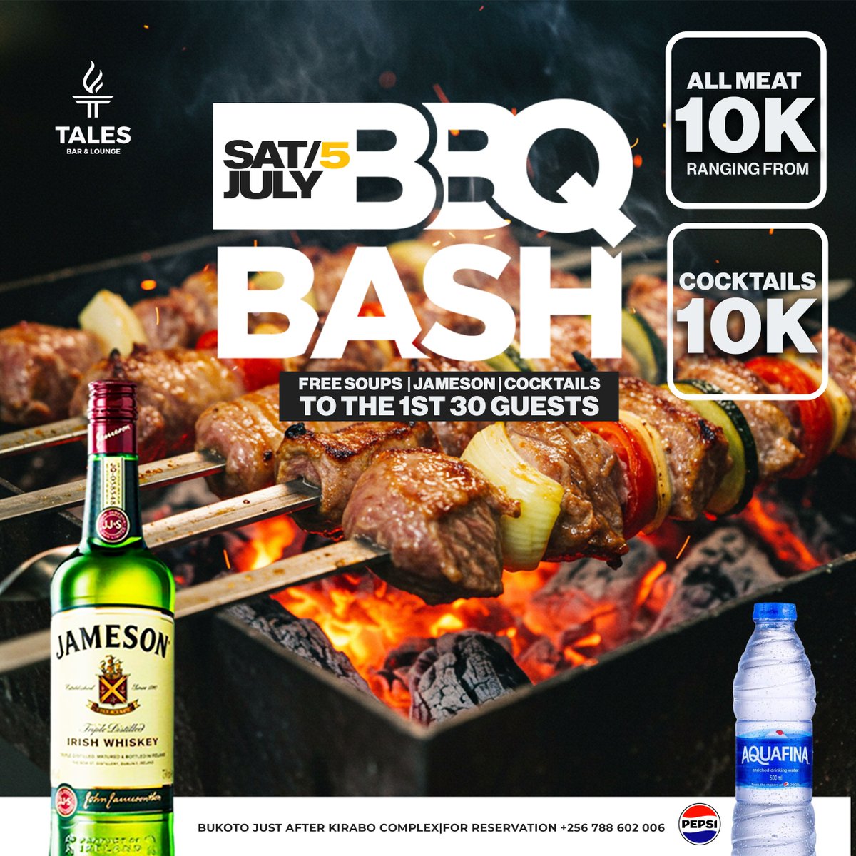 This BBQ Bash? Eish! This One’s Different 🔥
Nyama lovers, this Saturday we go beyond the grill!
Bring the kids, the crew and your ka-cool selves!

🎯 Free soup
🍖 Epic Nyama
🧃 Jameson Cocktails for the first 30
🛍️ Artisan Market

Starts 12PM — Free Entry

#TalesOfJameson
