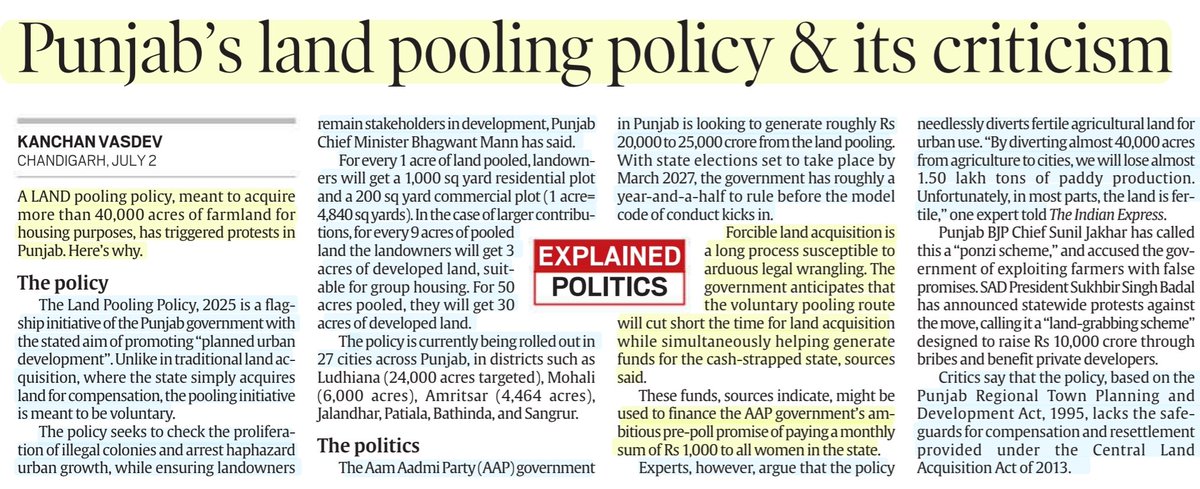 'Punjab's land pooling policy &amp; its criticism'

:Details by Ms Kanchan Vasdev
<a href="/kanchan99/">Kanchan Vasdev</a> 

#Punjab
#LandPooling #FarmLand #Policy 
#Development #housing 
#Agriculture #Land #city 

#UPSC

Source: IE
