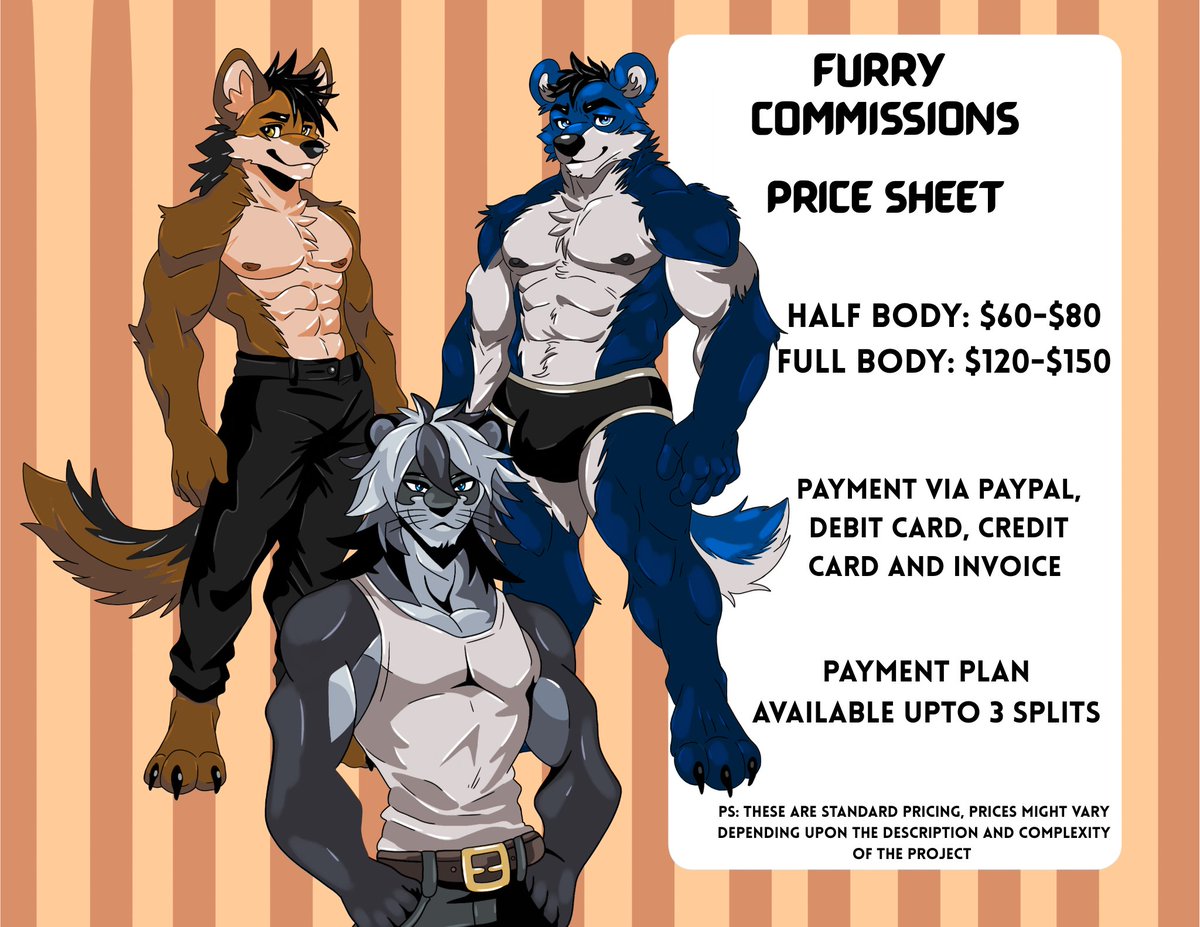 My commissions are open😌
Here is my price sheet🤍
Retweet would really help me to reach more people📷
#furryartist #furryarwork #furrycommission #furrydrawing #ArtistOnTwitter #Commission #commissionsopen #opencommission #illustration