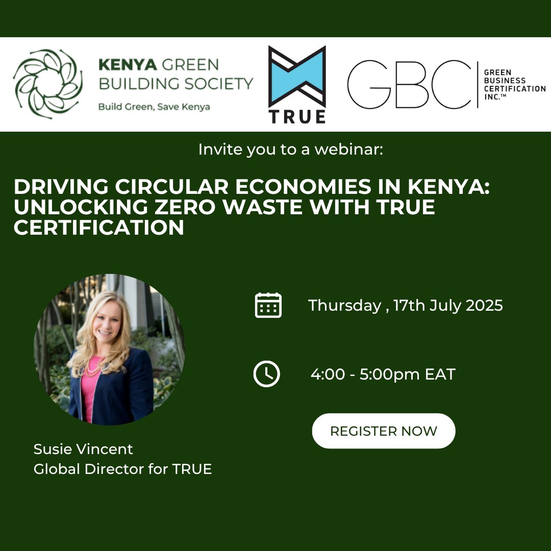 Want to go ZERO waste?

Join us on 17 July 2025, 4–5PM EAT to learn how your facility can become a TRUE-certified zero waste leader!
✅ Hear from TRUE's Global Director, Susie Vincent
Register : events.teams.microsoft.com/event/63341e5f…
