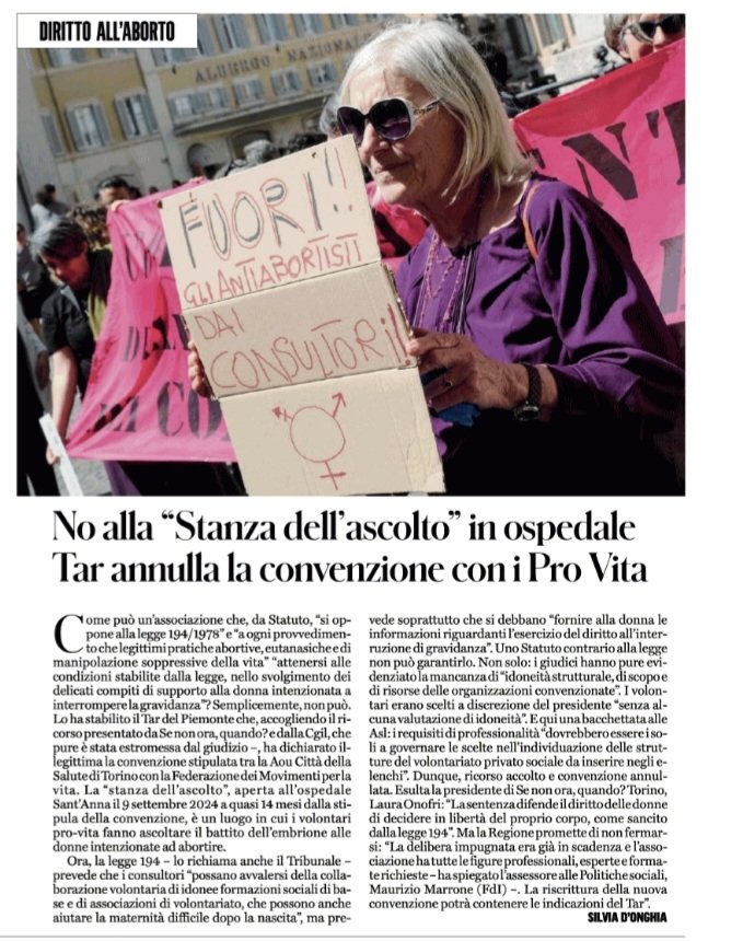 MCapisani's tweet image. Più che di aborto, questione di diritto: no alle associazioni negli ospedali che si oppongono alla legge 194. Logico, no?
#TarPiemonte #SantAnna #ospedale #MovimentiperlaVita #donne via @fattoquotidiano