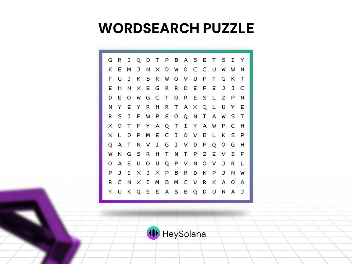 useHeysolana's tweet image. Puzzle morning, HeySolana fam!
How many words can you find? 👀
There might be a prize for the sharpest eyes.....
Hint: There are six hidden words in the puzzle.😉