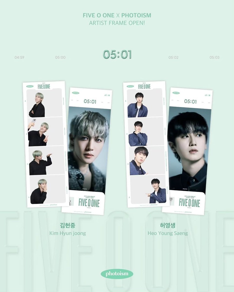 photoism_th_rp's tweet photo. PHOTOISM X FIVE O ONE
ARTIST FRAME OPEN !

The <FIVE O ONE> artist frame will be released on photoism.

Take photos and make special memories with <FIVE O ONE> at all of photoism stores from 7/5 - 8/5 (KST).

ONLY IN PHOTOISM
#PHOTOISM 
#Photoism_th_rp https://t.co/XtH7cGdb8o