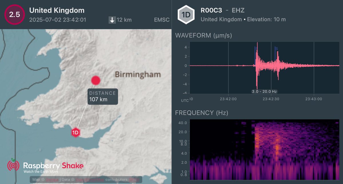 Dave Cornwell (@seismodave) on Twitter photo #Earthquake recorded on the #RaspberryShake #CitizenScience seismic network. See what's shaking near you with the <a href="/raspishake/">Raspberry Shake</a> #ShakeNet mobile app #Earthquake recorded on the #RaspberryShake #CitizenScience seismic network. See what's shaking near you with the <a href="/raspishake/">Raspberry Shake</a> #ShakeNet mobile app