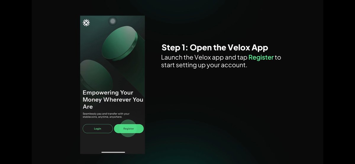 velox_wallet's tweet photo. How to use Velox? 

1.) Download Velox Wallet on App Store or Play Store and tap the register button ! https://t.co/EvE4ITVURi