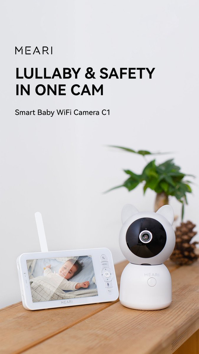MeariGlobal's tweet image. Smart Baby Camera C1: 
3MP HD, two-way audio, crying detection, lullabies &amp;amp; temp monitoring. Works with app &amp;amp; 5-inch parent screen.
🔗 Learn more: meari.com 
#MEARI #BabyCamera #SmartHome