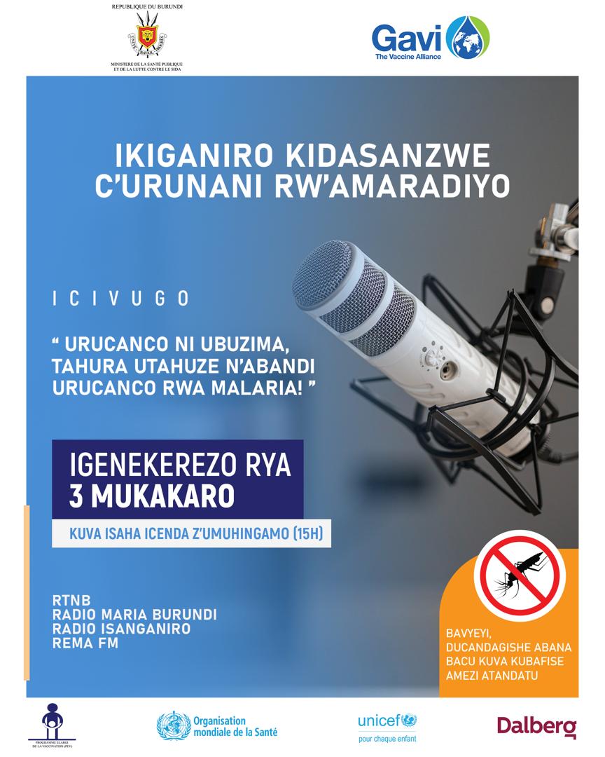 Kuri uyu wa kane igenekerezo rya 3 Mukakaro, kuva isaha icenda (15h00) gushika kw’isaha cumi n’imwe z’umugoroba (17h00)
📻 Ntucikwe n’ikiganiro kidasanzwe kiza guca kuri RTNB, Radio Maria, Isanganiro na REMA FM.
🎙️ Abahinga baza Kubasigurira kubijanye n'urwo rucanco ngirakamaro.