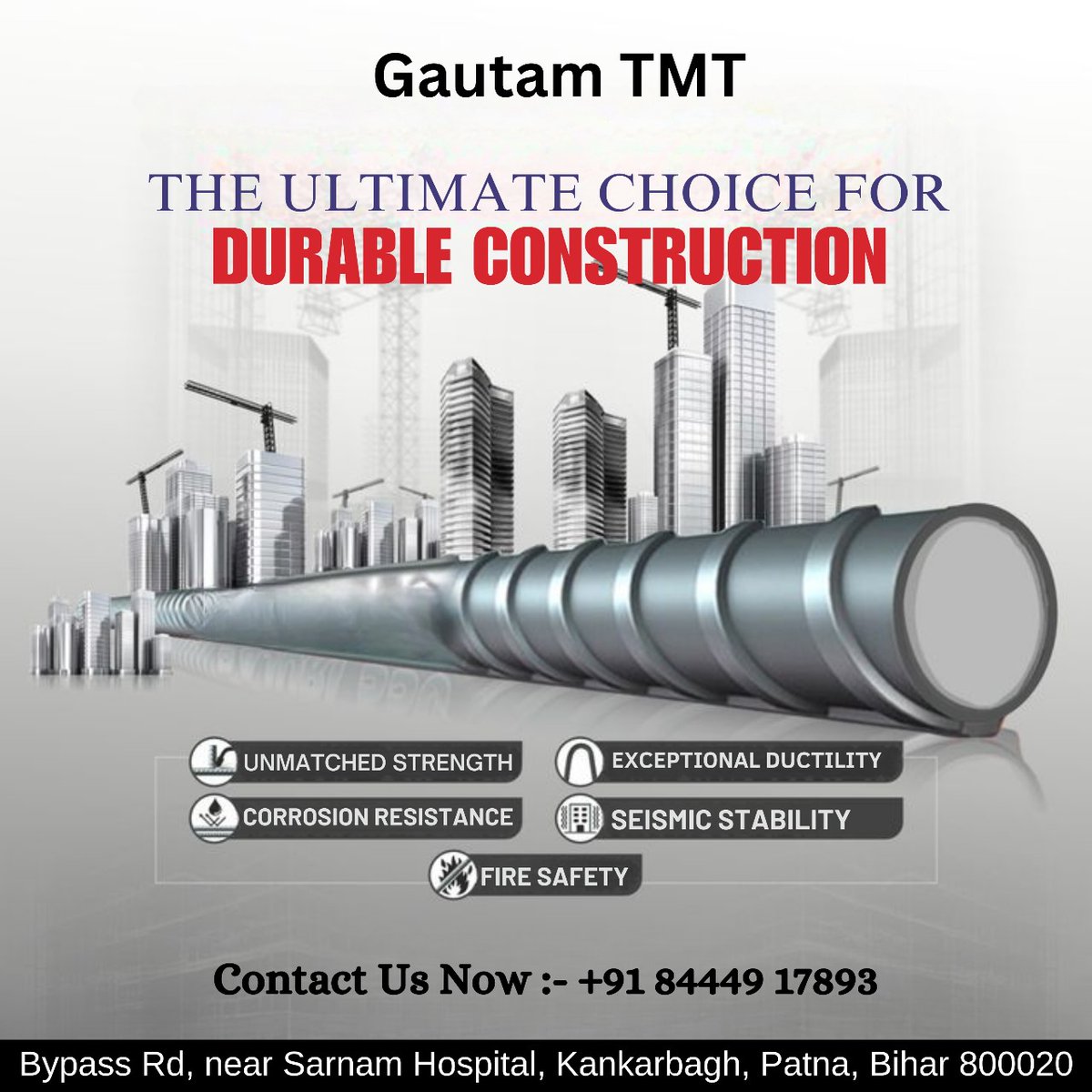 gautamtmt12's tweet image. 🌟 For the ultimate choice in durable construction, choose Gautam TMT—visit us today! ❤️📞

#TMTBars #StrengthAndFlexibility #DurableConstruction #gautamtmt #BuildingTheFuture #reliablestrength #StructuralIntegrity #ultimatestrength #TMTBarQuality #solidstructure