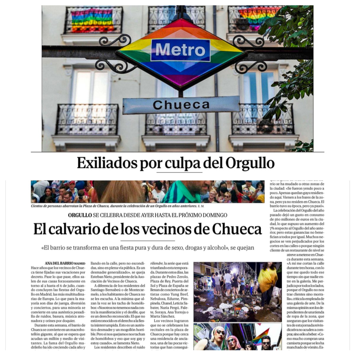 Campaña Contra el Ruido | Oficial (@ccruidoficial) on Twitter photo Madrid. Orgullo SÍ🌈🏳️🌈🦚💯 botellón y desplazamientos domiciliarios durante🍺una semana🍺 por razones de #ruido y residuos, NO ⛔ Dicen los vecinos de <a href="/avchueca/">Asoc. Vecinos Chueca y Salesas</a>. Otra fiesta bajo el signo del Interés económico - turístico que se impone en un barrio residencial <a href="/facontraelruido/">Federacion Asociaciones Contra el Ruido</a> Madrid. Orgullo SÍ🌈🏳️🌈🦚💯 botellón y desplazamientos domiciliarios durante🍺una semana🍺 por razones de #ruido y residuos, NO ⛔ Dicen los vecinos de <a href="/avchueca/">Asoc. Vecinos Chueca y Salesas</a>. Otra fiesta bajo el signo del Interés económico - turístico que se impone en un barrio residencial <a href="/facontraelruido/">Federacion Asociaciones Contra el Ruido</a>
