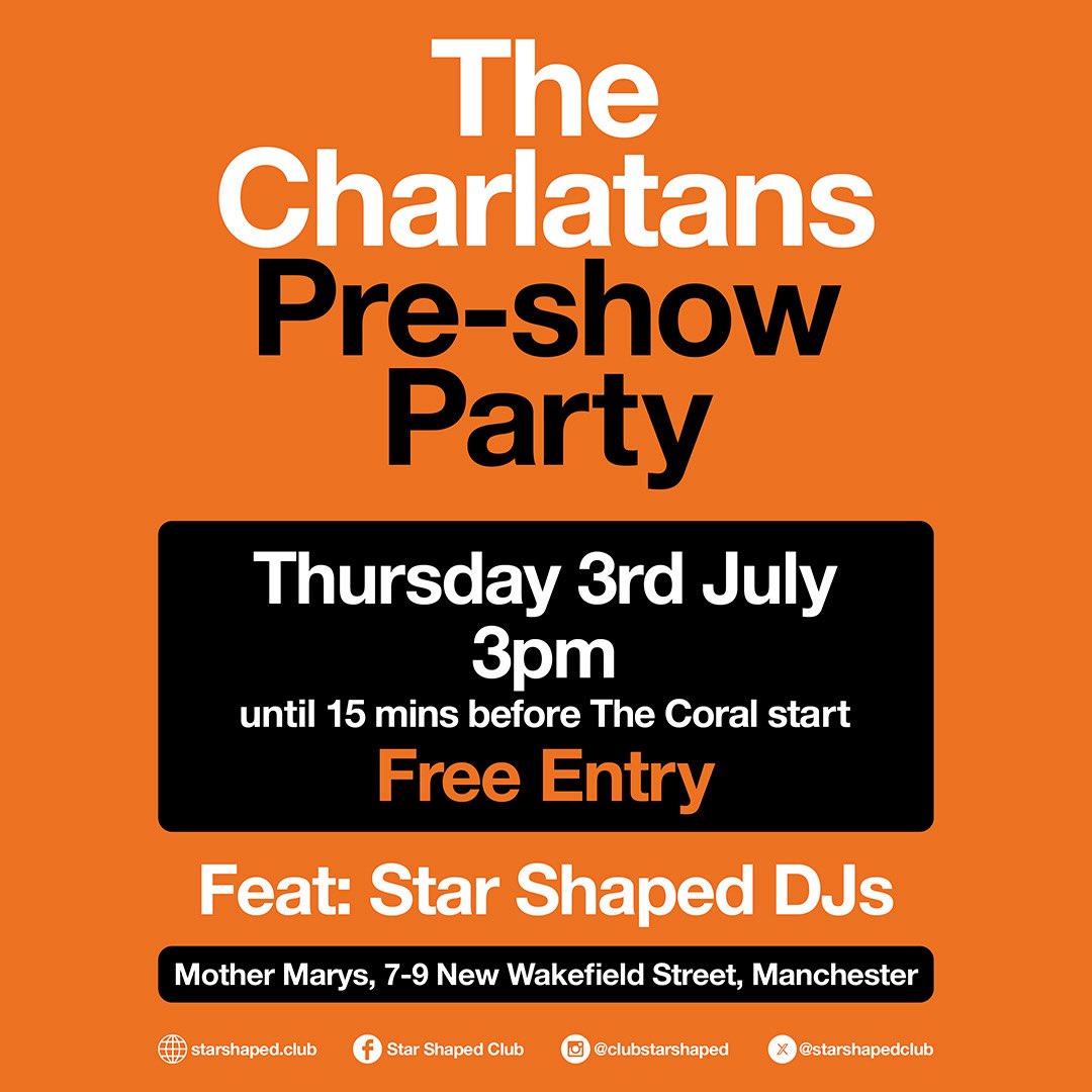 Who's going along to The Charlatans gig tonight?
Should be a quality gig