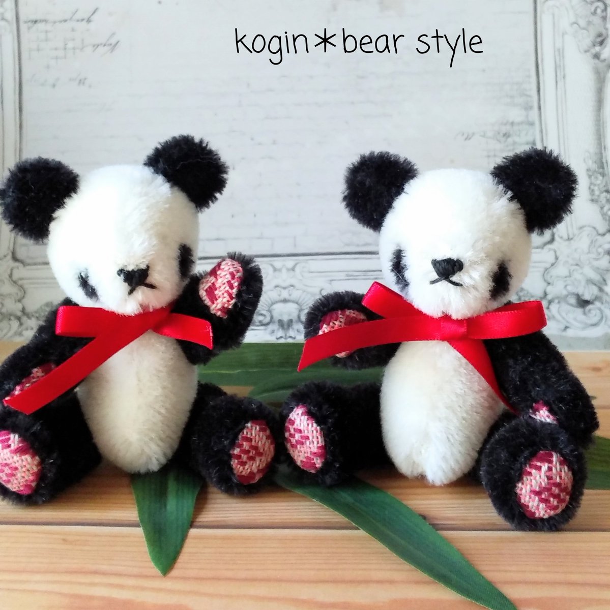 テディベア 作家様 COCO BEARS パンダ ぬいぐるみ ドール 人形 こひろ@こぎん刺しのテディベア作家 kogin*bear styl on X