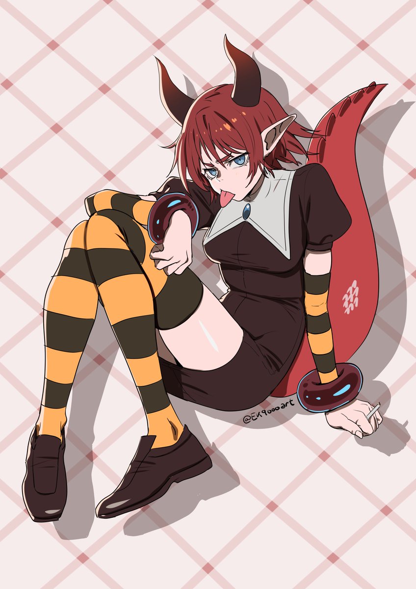 Ek9000art's tweet image. it's late but i just wanna draw the redhead dragon girl 😪
no complex render, just anime style
#originalcharacterart #dragongirl