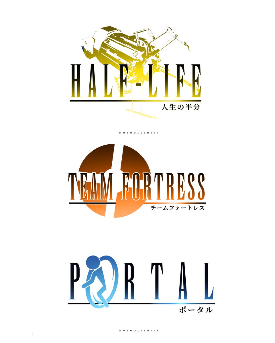 MOHAMMEDFI10's tweet image. Half-Life | 人生の半分
Team Fortress | チームフォートレス 
P O R T A L | ポータル