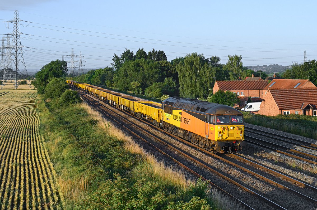 The early bird catches the worm...

56051 'Survival' passes Ratcliffe-upon-Soar just after 6am on 30th June 2025, working the 6C50 05:15 Market Harborough to Toton North Yard SCO working.