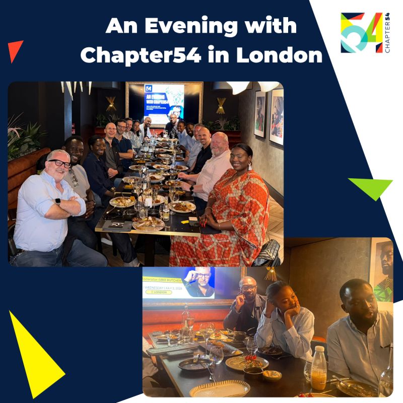 Thank you to all the founders &amp; operators that joined us in London last night for An Evening with Chapter54, together with Federico Travella, Mike Butcher &amp; Vincent Previ.
Some great conversations were had on real strategies to expand in Africa and valuable connections were made!
