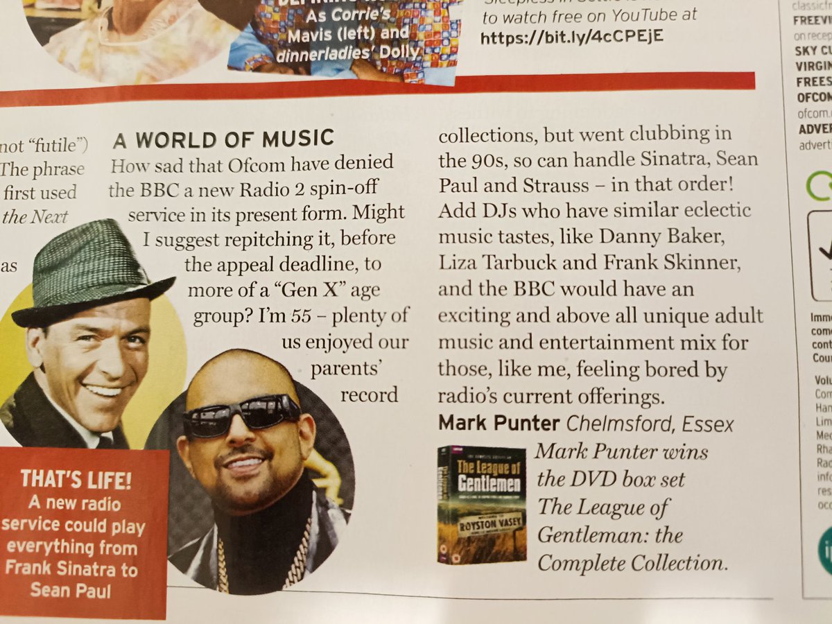 Following their ‘Final decision’, may I refer <a href="/Ofcom/">Ofcom</a> <a href="/tonyblackburn/">Tony Blackburn OBE.</a> and BBC management to my letter in the Radio Times. Doing nothing should not be an option in extending choice and variety for older listeners. There are other ways …