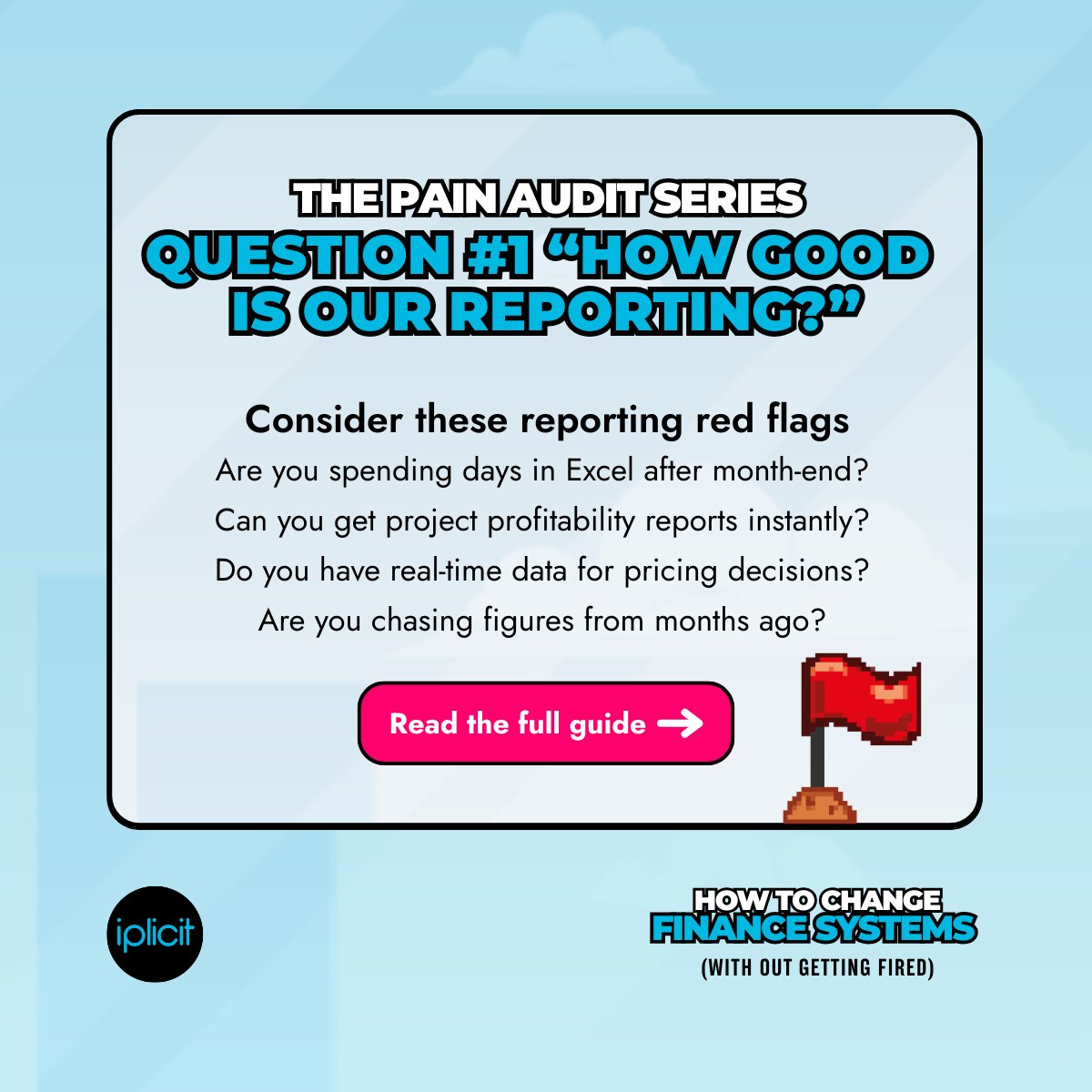 5 systems, 17 spreadsheets, hours of manual hell. Reports are finally done.

Relief... until the questions start &amp; it's back to data hunting. 

This is 1 of 7 signs your finance system is broken.

Ready to see all 7? 👇
hubs.la/Q03t77Sb0