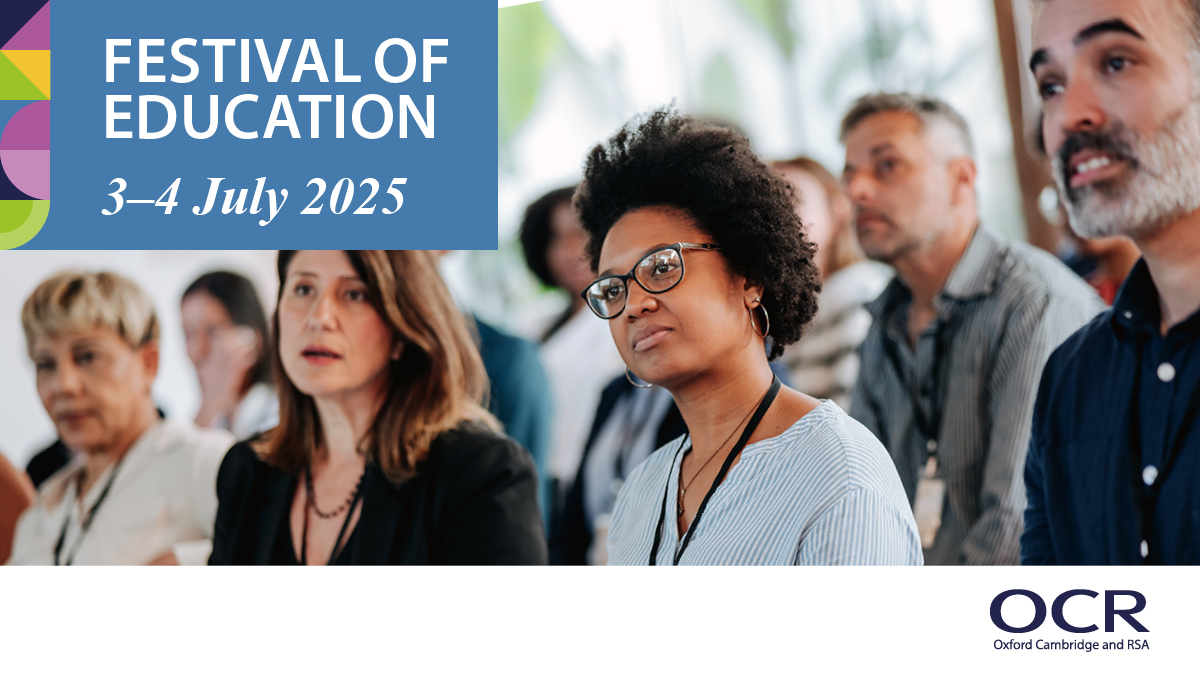✨ At The Festival of Education? Don’t miss OCR CEO Jill Duffy at 10:30am ✨

"Getting reform right: what comes first?" Jill will be joined by a panel of sector leaders and experts to discuss priorities for the Curriculum and Assessment Review.

👉 ow.ly/Cswj50WiZS1