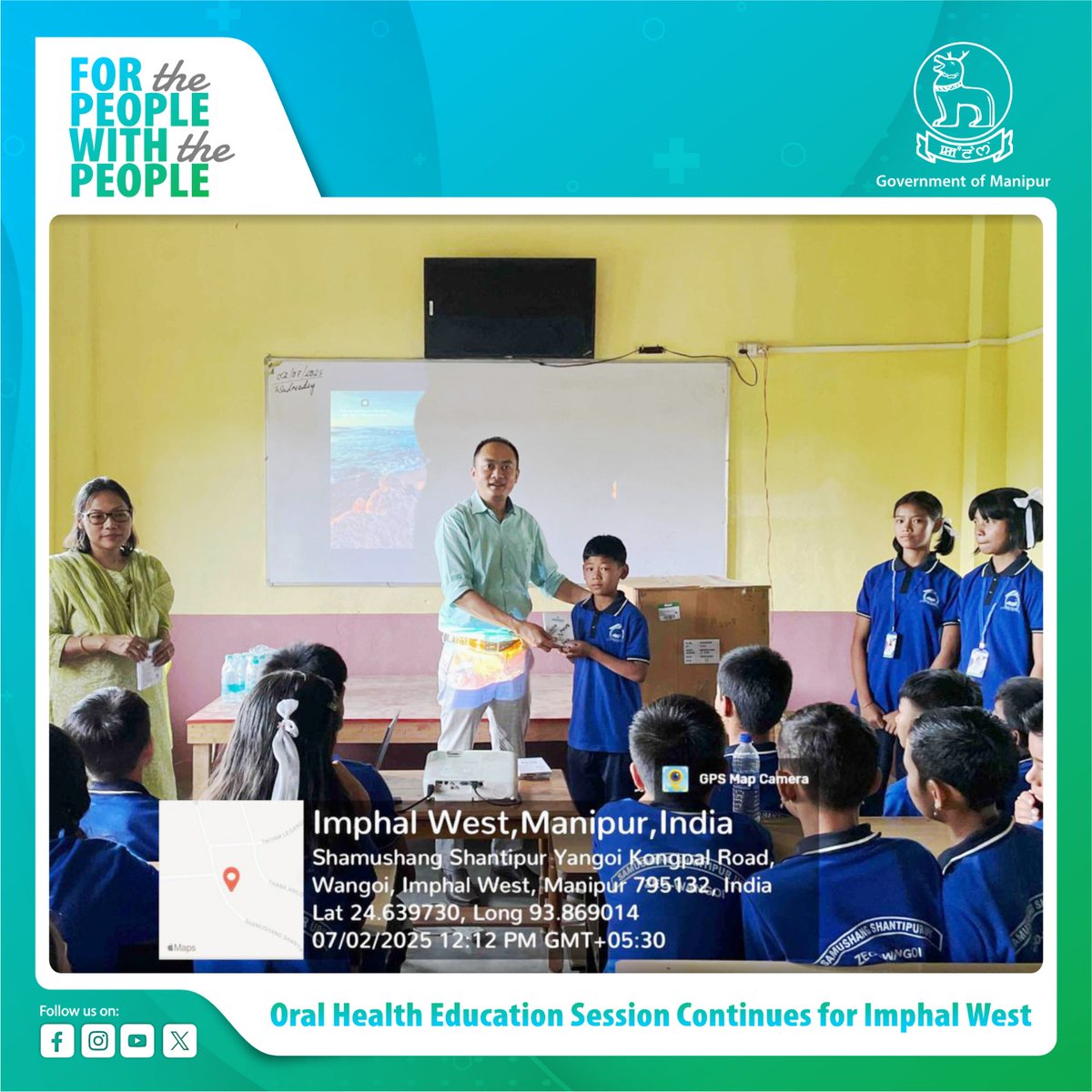 govt_of_manipur's tweet photo. To build healthier smiles and stronger communities, two impactful awareness sessions were successfully conducted yesterday by the National Health Mission, Manipur, in collaboration with the Dental Unit of PHC Mayang Imphal.
Session 1: Engaged students and teachers at Samushang Shantipur Upper Primary School
Session 2: Interacted with village elders, local club members and ASHAs at PHC Mayang Imphal
Dental kits and refreshments were distributed to all participants.
A fun post-lecture quiz added excitement — special prizes were awarded to 5 bright students.
@health_manipur
#GovernmentOfManipur #NHMManipur #OralHealth #CommunityEngagement #HealthyManipur