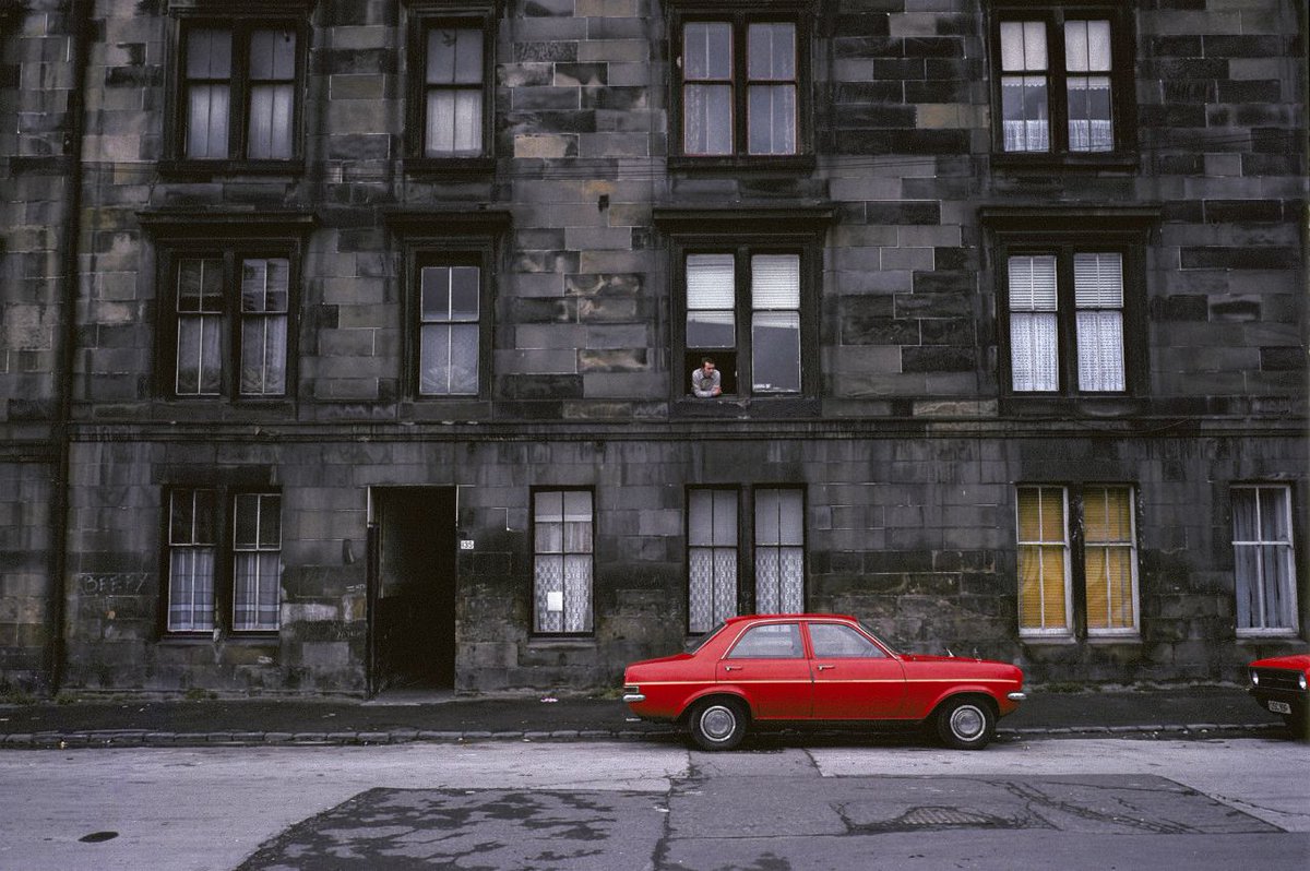 Windae-hingin in Bellfield St, 1980. Part of French photographer Raymond Depardon's stunning set of images commissioned by the Sunday Times. Often quoted as being too bleak for publication, Depardon himself admitted that they weren't published because he ignored his brief.
