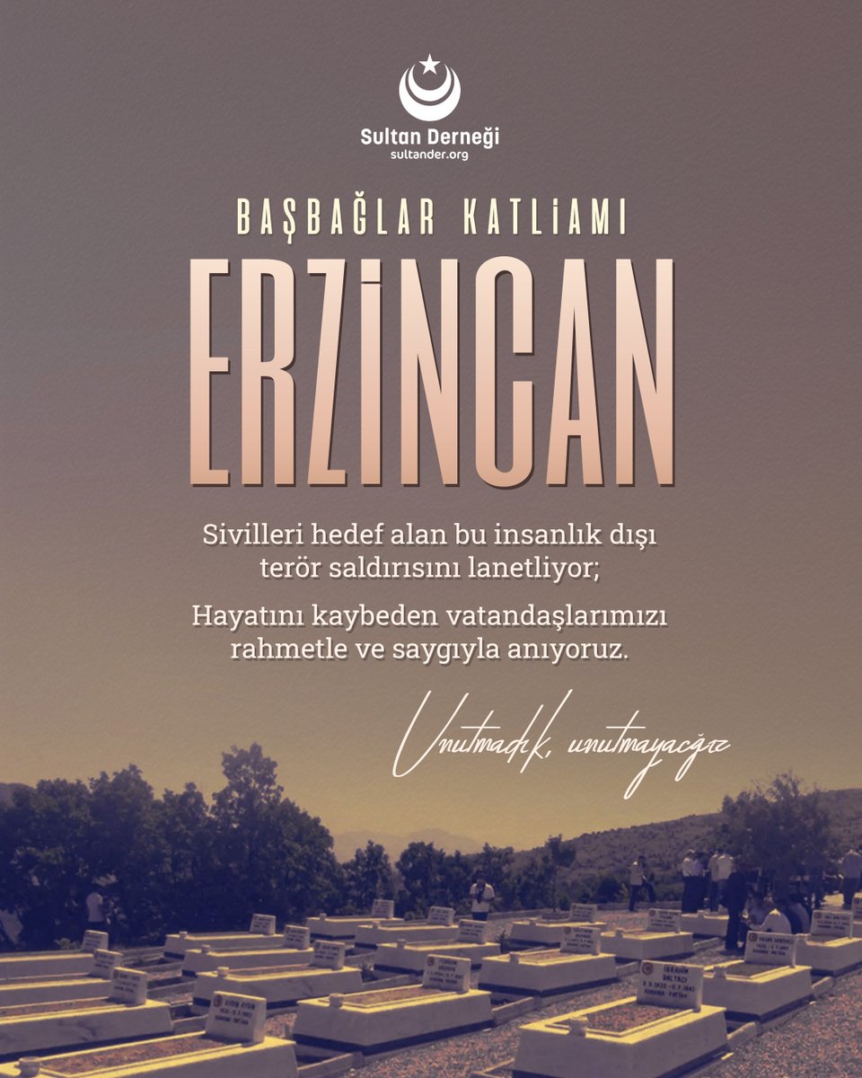 Erzincan’ın Kemaliye ilçesine bağlı Başbağlar köyünde, 5 Temmuz 1993 tarihinde gerçekleştirilen hain saldırıda 33 masum sivil hunharca katledildi, köy ateşe verildi.

Sivilleri hedef alan bu insanlık dışı terör saldırısını lanetliyor; hayatını kaybeden vatandaşlarımızı rahmetle