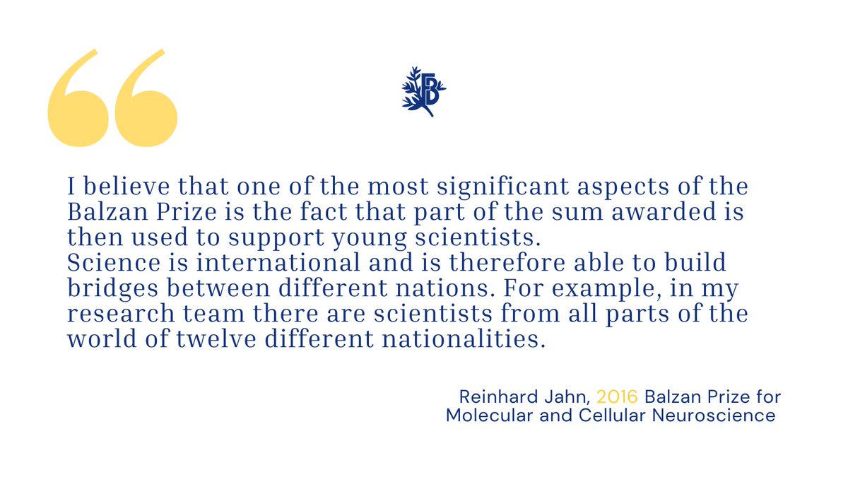 Reinhard Jahn, 2016 Balzan Prize for neuroscience, discovered the role of synaptotagmin as a Ca++ sensor and elucidated the structure of the SNARE complex, thereby revolutionizing the understanding of exocytosis and communication between neurons.

#BalzanPrize #Neuroscience