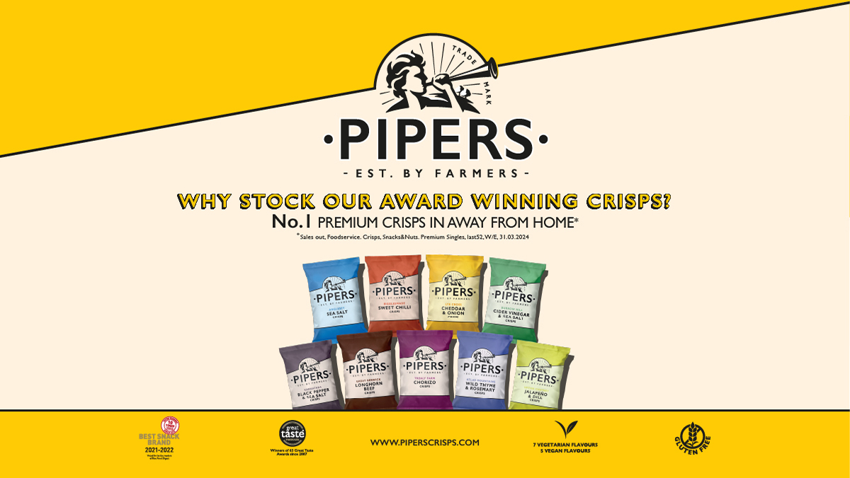 SugroUK's tweet photo. It’s crunch time…🕰️

🥔With a variety of flavours in vegetarian and vegan options, bring the taste of success to your shelves with the award-winning Pipers Crisps range! 🏆

#SugroUK #PipersCrisps #AwardWinning #Vegetarian #Vegan #StockUpNow https://t.co/d72rkD7r5j