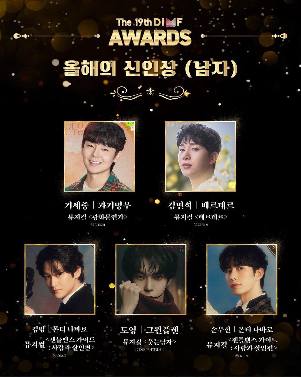 대구국제뮤지컬페스티벌 인스타그램 #도영 #DOYOUNG

딤프 남자 신인상 후보

THE 19TH DIMF AWARDS 🏆

올해의 신인상(남자) 후보를 공개합니다! 

도영 ｜ 뮤지컬 <웃는남자> 그윈플렌 役

instagram.com/p/DLoy3S8JLmT/