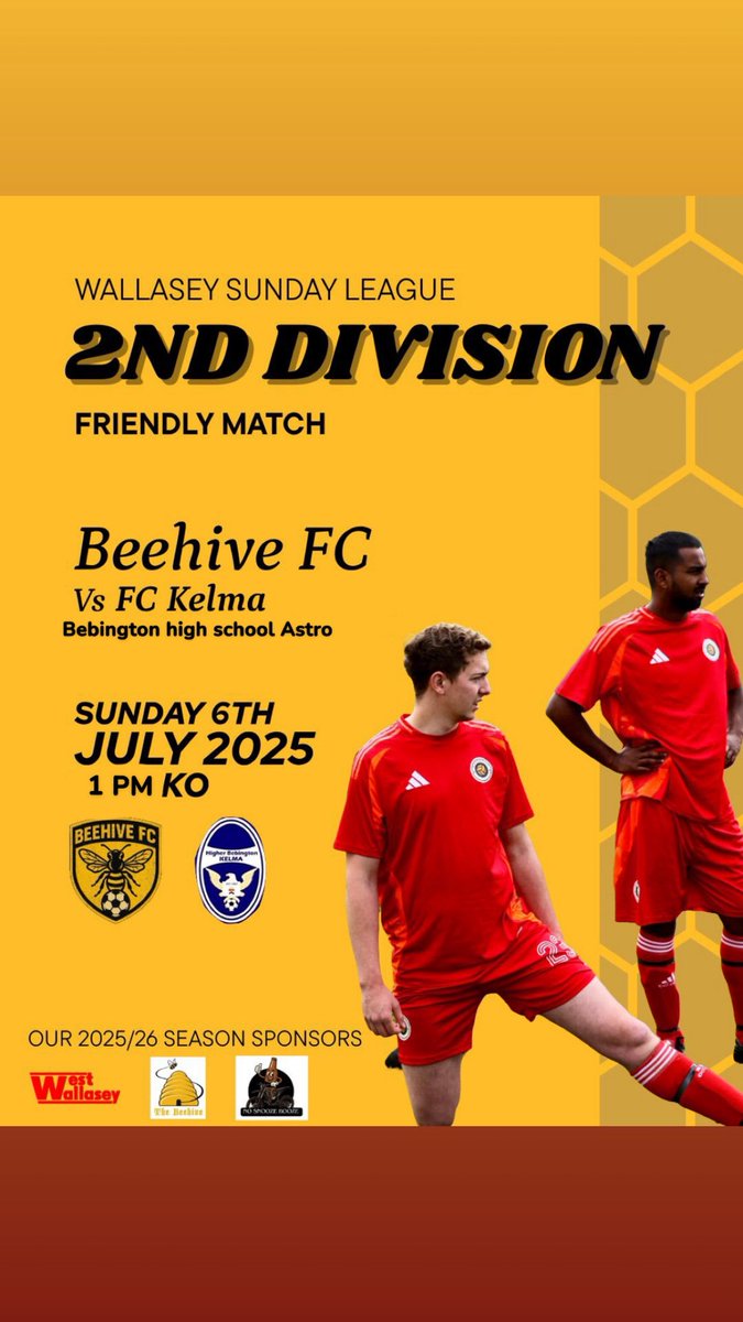 Beehive FC (@beehive_fc25) on Twitter photo Get down to higher Beb Astro this Sunday to support the lads as we take on <a href="/fc_kelma/">Higher Bebington Kelma FC (Sunday)</a> in our third pre season game. Higher Bebington Rd, Bebington, Wirral CH63 2PS Get down to higher Beb Astro this Sunday to support the lads as we take on <a href="/fc_kelma/">Higher Bebington Kelma FC (Sunday)</a> in our third pre season game. Higher Bebington Rd, Bebington, Wirral CH63 2PS