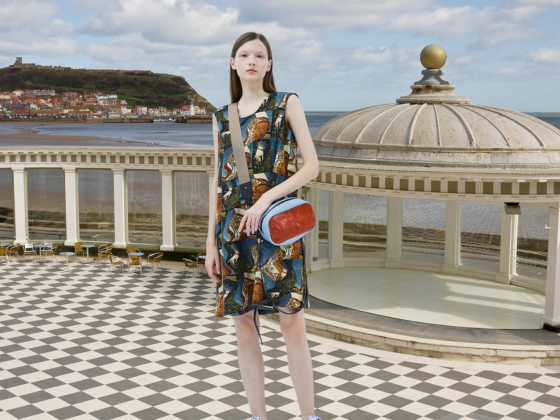 Sleeveless Dress with Jewelry Print