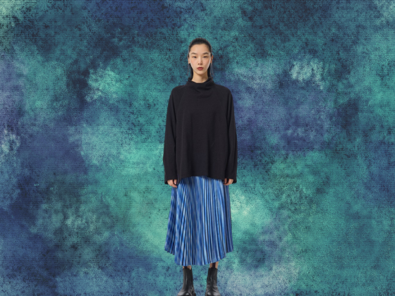 Pleated Printed Designer Skirt