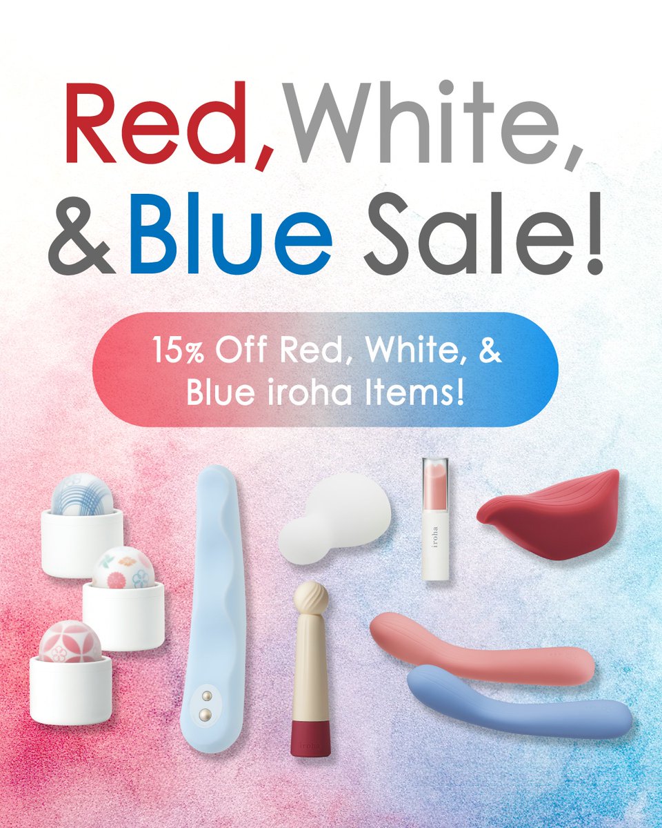 ✨ This weekend only, 15% off on Red, White, &amp; Blue iroha items!! ⁠
🎉 Whether it's that must-have item you've been eyeing or a little something special just for you, now's the perfect time to snag it! ⁠
⁠
Don't wait! 🛍️💖⁠
⁠l8r.it/kJQj

#iroha