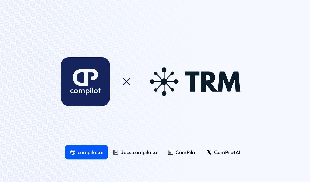 TRM Labs is now live in ComPilot!

We’re excited to welcome <a href="/trmlabs/">TRM Labs</a> to our growing list of wallet screening partners.

Get real-time wallet risk scores, on-chain intel &amp; faster investigations, all directly in your <a href="/ComPilotAI/">ComPilotAI</a> dashboard.

More info here: buff.ly/aYYrgnn