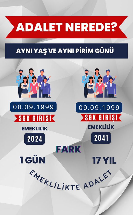 Didem...🍀⚖️ (@didem77dido) on Twitter photo <a href="/Armagan_caglaya/">Armagan Çağlayan</a> Bi sahane denklem örneği de emeklilik sisteminde var Armağan Bey.
Yaşı ve primi fazla olan emekli degil , az olan , sgk ya giriş tarihi şansından, 38_43 yaşında emekli !
Yok yok şaşırmıyoruz artık 😎
#KademeHakkıTeslimEdilsin <a href="/Armagan_caglaya/">Armagan Çağlayan</a> Bi sahane denklem örneği de emeklilik sisteminde var Armağan Bey.
Yaşı ve primi fazla olan emekli degil , az olan , sgk ya giriş tarihi şansından, 38_43 yaşında emekli !
Yok yok şaşırmıyoruz artık 😎
#KademeHakkıTeslimEdilsin