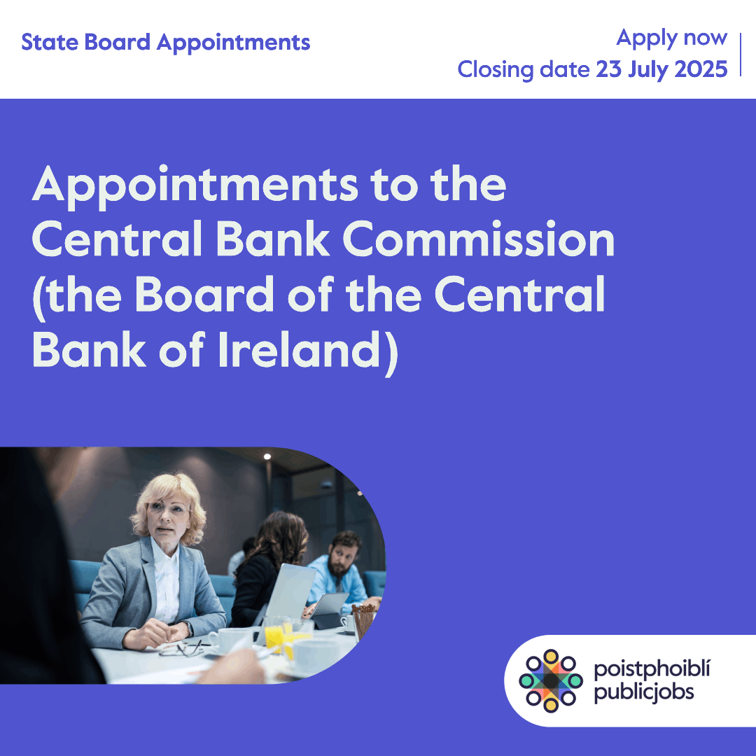 publicjobs (@publicjobsie) on Twitter photo Now Open!
The Minister for Finance invites applications from suitably qualified candidates to fill the positions of Ordinary Members to the Board of Central Bank Commission.
Apply Now! 👉 bit.ly/4lbfnTJ
<a href="/IRLDeptFinance/">Department of Finance</a> Now Open!
The Minister for Finance invites applications from suitably qualified candidates to fill the positions of Ordinary Members to the Board of Central Bank Commission.
Apply Now! 👉 bit.ly/4lbfnTJ
<a href="/IRLDeptFinance/">Department of Finance</a>