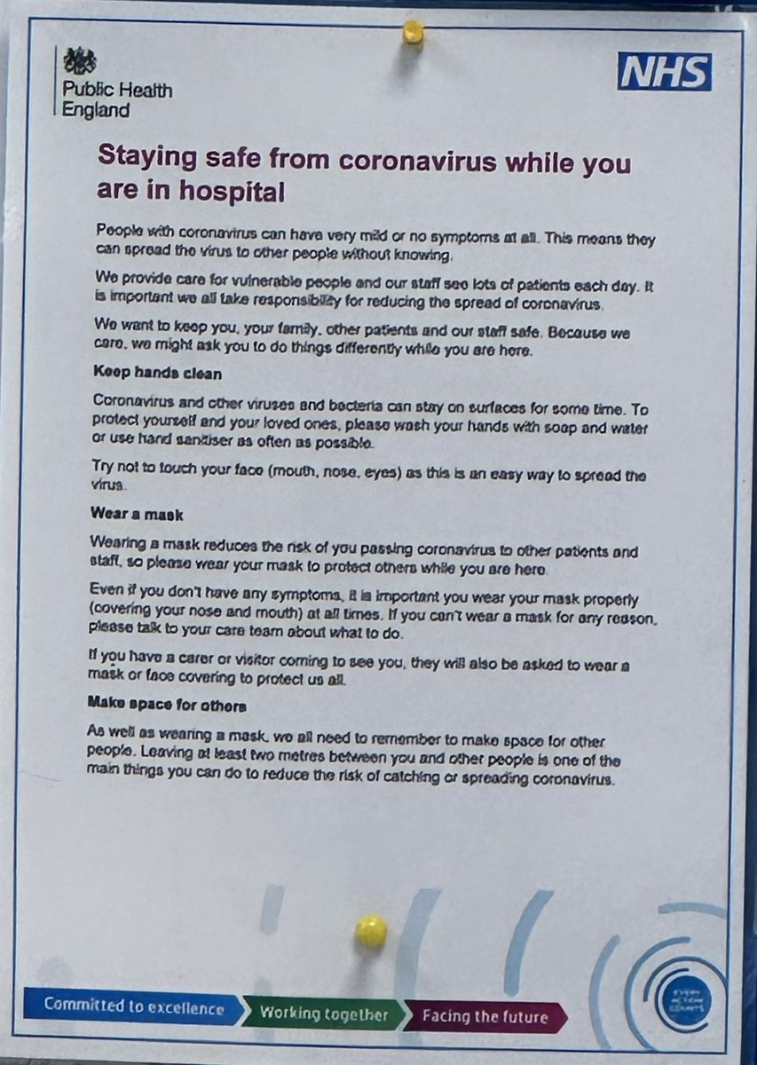 NikkiS_MCSFS's tweet image. Currently at the Cardiology Unit at Wexham Park Hospital. I should be pleased that they have this sign up.⬇️ However, I’ve seen no one else in a mask.

Wouldn’t it be lovely if the staff actually set an example @FrimleyHealth!

#LongCovid
#WearAMask